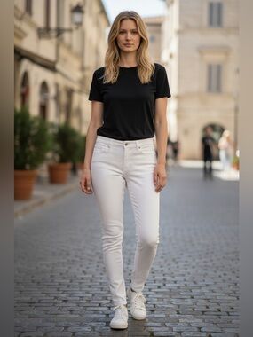 Rag & bone White Slim High-Rise Ankle Skinny Jeans